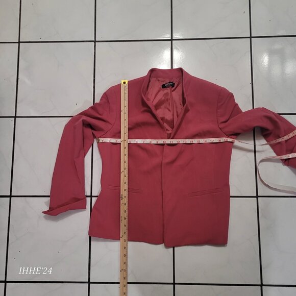 Nine West Womens Pink Blazer Jacket M Polyester Viscose & Elastane Blend - Picture 5 of 11